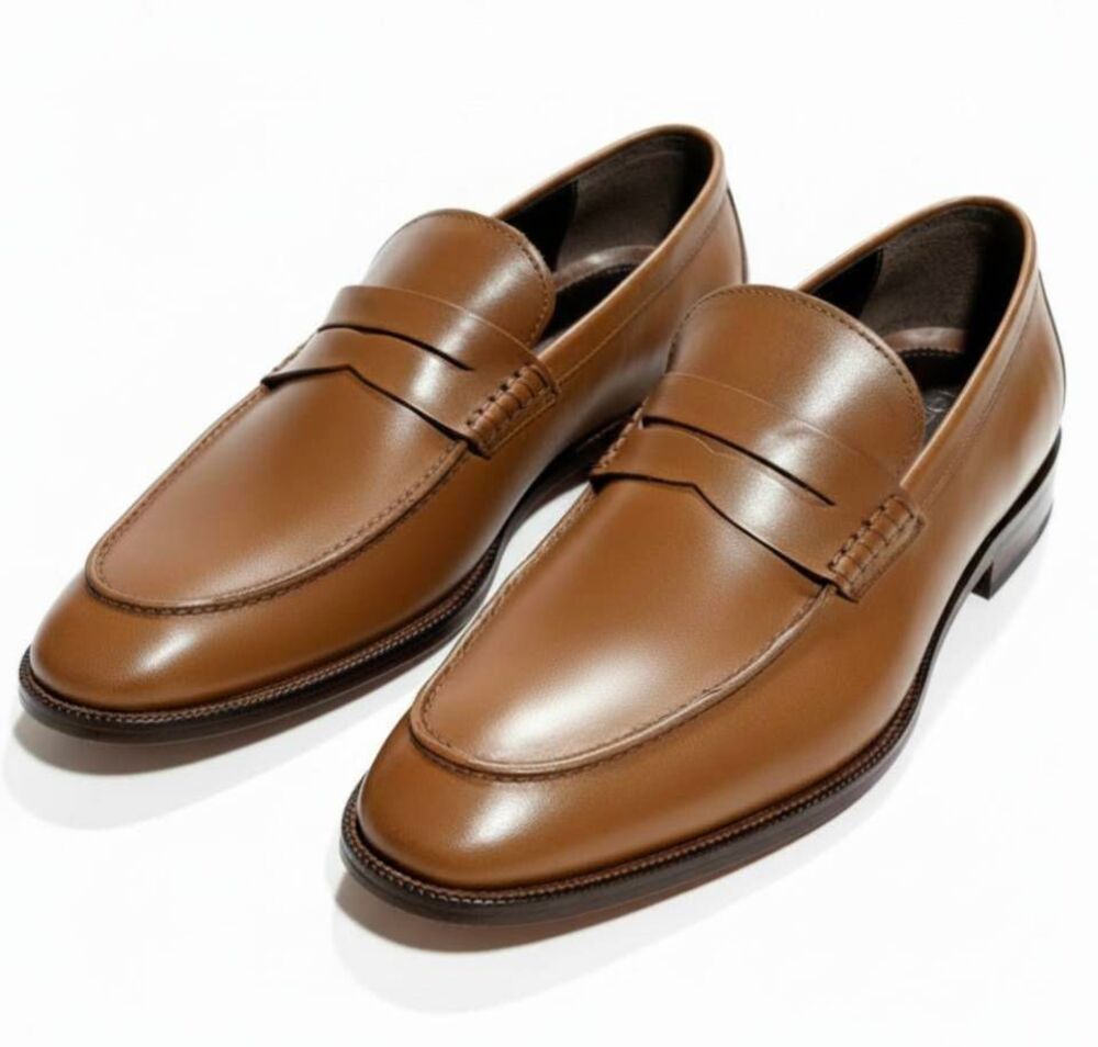 BLAKE MCKAY Brown Leather Penny Loafers Size 11.5